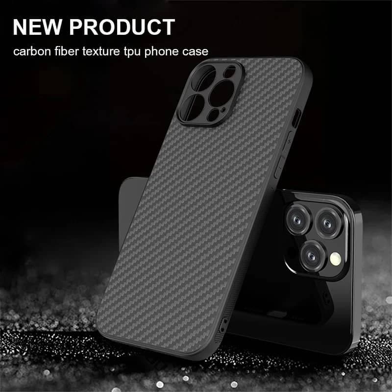 iPhone 7/8/SE 2020/SE 2022 - Robustes TPU-Case mit Carbon-Optik, Schwarz – 3