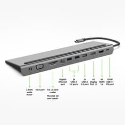 Belkin - USB-C 11-in-1 Multiport 100W (4K HDMI, Ethernet, USB-C, 3x USB-A, SD, MicroSD, VGA, Audio) – Bild 3