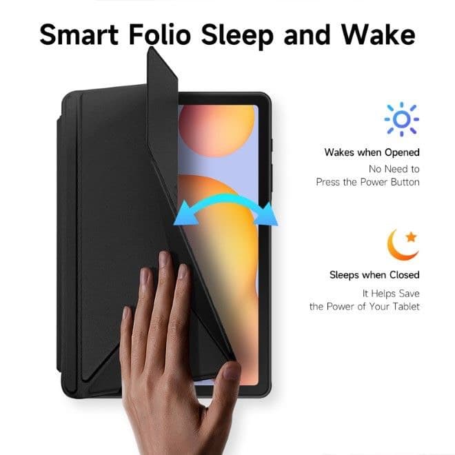 Samsung Galaxy Tab S6 Lite (2020/2022/2024) - Dux Ducis Magi Series, étui à rabat relevable, noir – 3