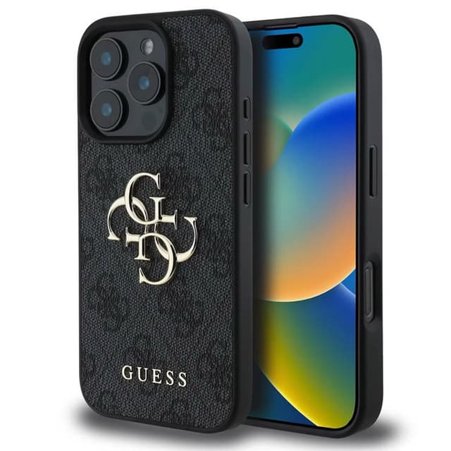 iPhone 16 Pro - Guess Metal Logo Case Black GUHCP16L4GMGGR