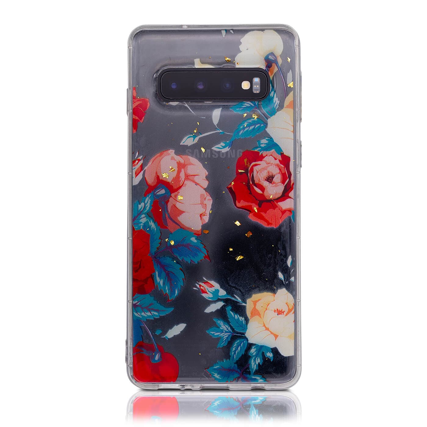 Samsung S10 Fiori Rossi