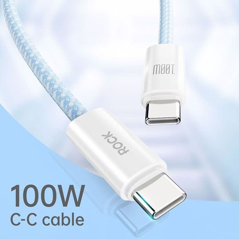 ROCK Rainbow Series C TO C 100W Fast Charging Data Cable 1.2M blue – 2