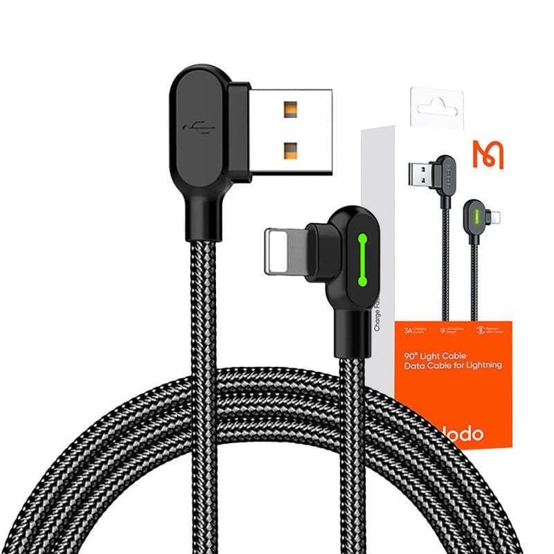 McDodo - 90° Type-A to Lightning, Charging and Data Cable, 3m, noir – 3