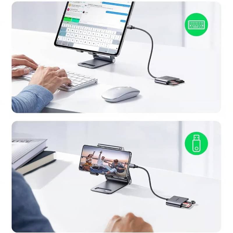 Ugreen - USB-C SD card reader 3-in-1 (CM387 / 80798), gray/black – 4