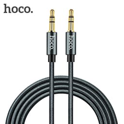 Hoco AUX Kabel 1 Meter, UPA02 AUX Spring Audio, schwarz – Bild 1