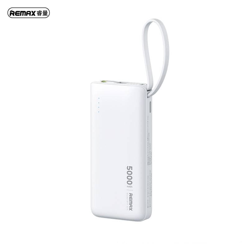 REMAX RPP-676 Xiaoxiao 2.1A Powerbank 5000mAh con cavo iPhone, bianco