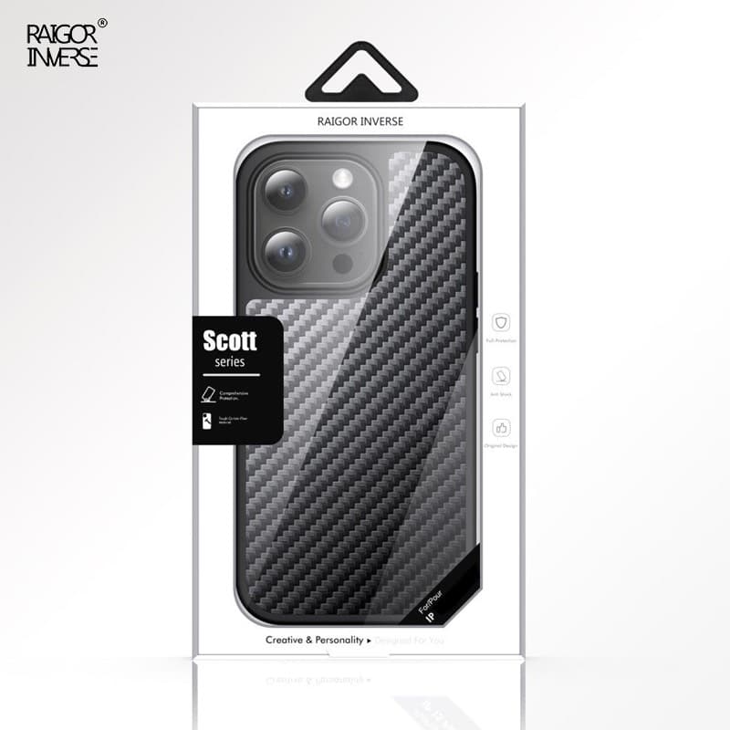 Apple iPhone 16 Pro Max - Custodia Raigor Serie Scott Nero Carbonio – 4