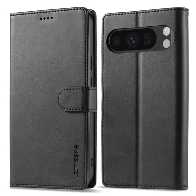 Google Pixel 10/10 Pro - Etui portefeuille LC.IMEEKE avec 3 emplacements pour cartes & fermeture magnétique, noir