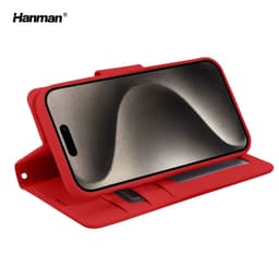 Apple iPhone 7/8/SE (2020/2022) - Hanman Mill Flip Case mit 3 Kartenfächern, rot – Bild 5