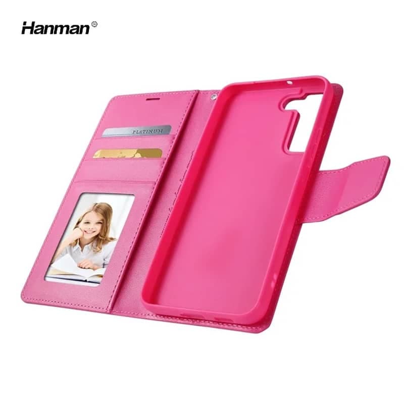 Samsung Galaxy S22 Plus - Hanman Mill Flip Case avec 3 emplacements pour cartes, rose