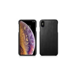 iPhone X/XS iCarer Echtleder Rückseite schwarz (RIX23) – Bild 2