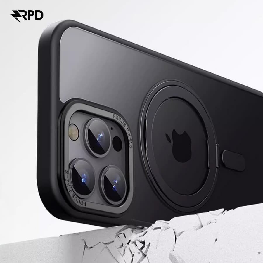 iPhone 17 Pro Max - RPD 360 Degree MagSafe Stand Case, Black, Durable Plastic Design – 3