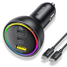Baseus - Multi-Port Fast Car Charger C+C+U, 152.2W Set, Noir – Bild 1