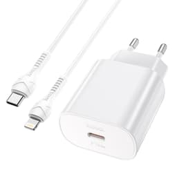 Hoco - PD25W charger set with Lightning-to-Type-C cable, compatible with iPhone, white – Bild 4