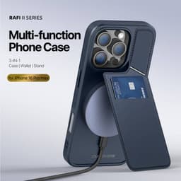Dux Ducis - iPhone 16 - Rafi II Kickstand Mag Case mit MagSafe, RFID-blockierend, vertikaler Stand, Blau – Bild 5