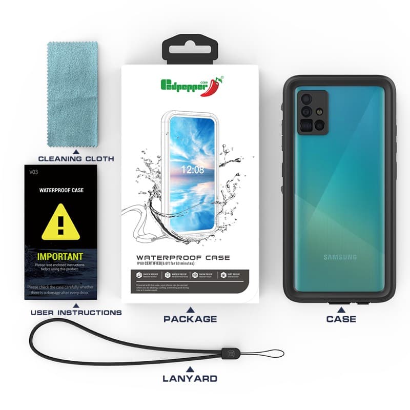 Samsung A51 4G - Redpepper IP68 Wasserdichtes Outdoor Case mit Magsafe, schwarz – 4