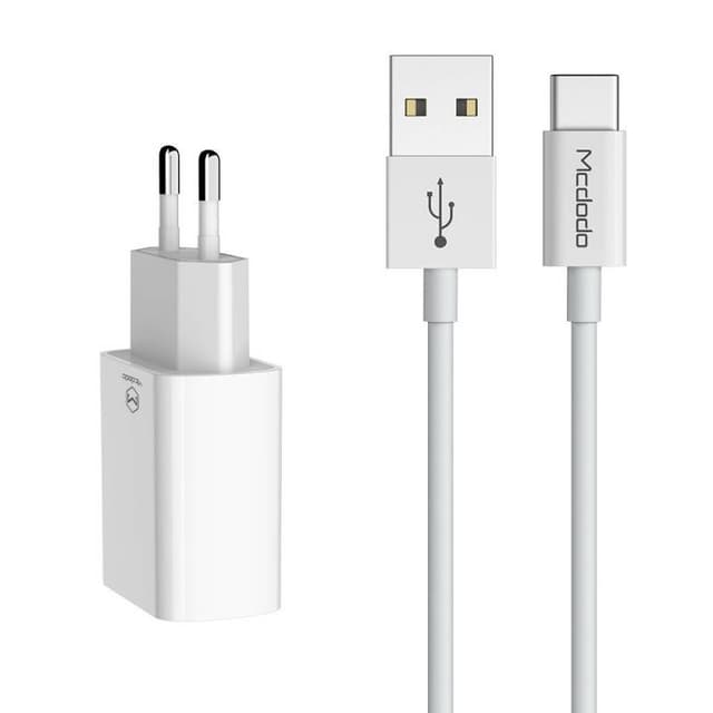 Mcdodo - Dual USB Output Travel Charger Set (2x USB-A + USB-A to USB-C Cable), White
