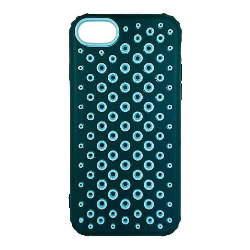iPhone 7/8/SE2020/SE 2022 - Perforiertes Case, Stossfest & Stylisch, Dunkelblau-Türkis