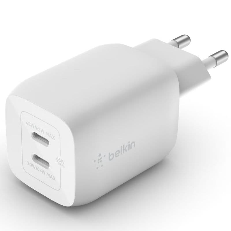 Belkin - BoostCharge Pro GaN 2x USB-C Charger 65W + USB-C to USB-C Cable 2m, Weiss – 2