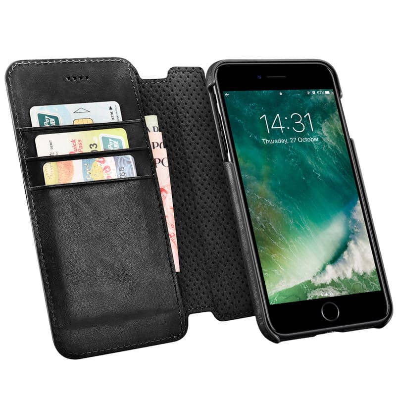 iPhone 7+/8+ iCarer Detachable PU Leather Wallet Case black – 2