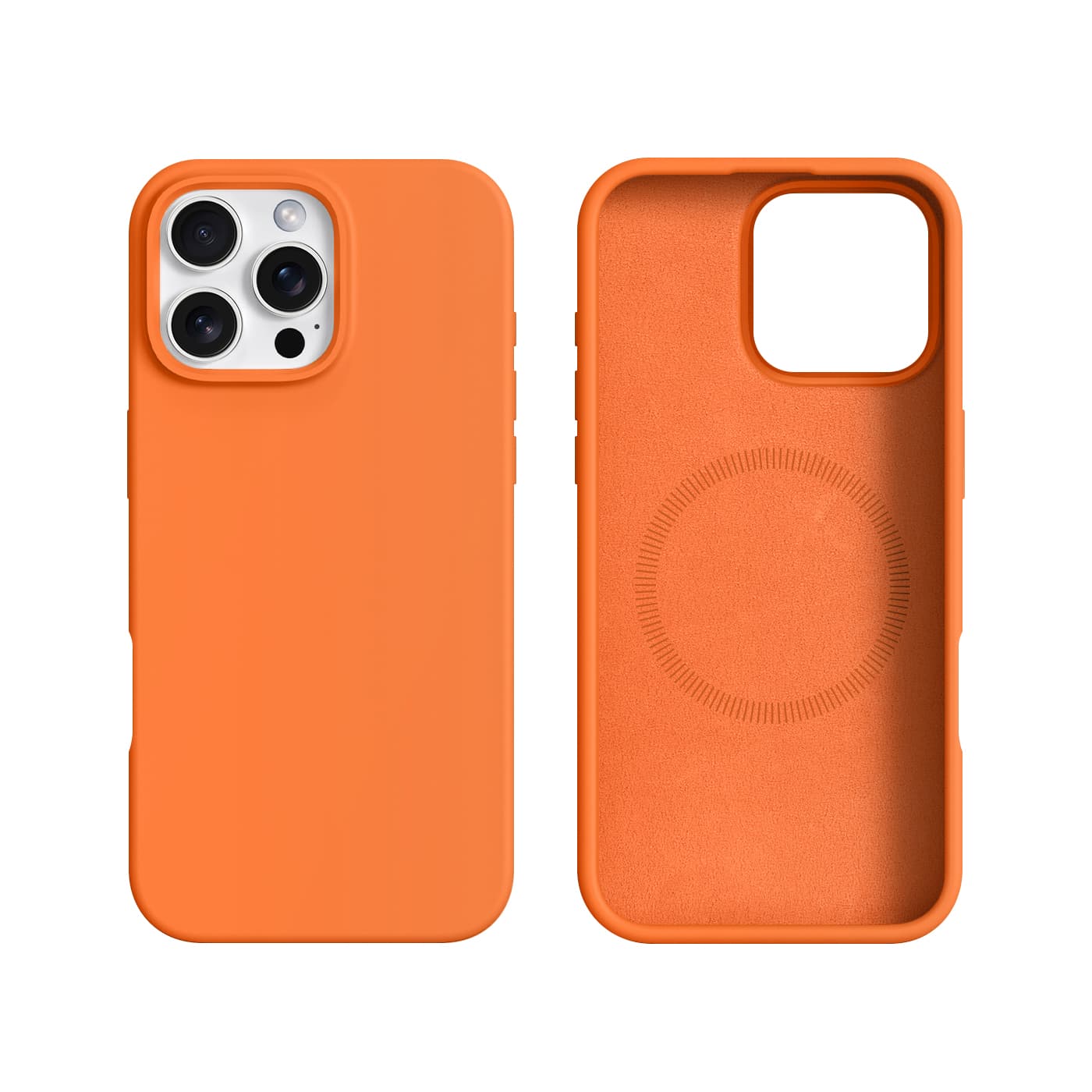 RPD - Custodia in silicone per iPhone 16 Pro Burom con MagSafe, arancione