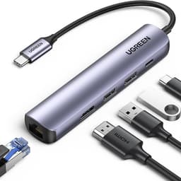 Ugreen - Hub USB-C 5-in-1 con HDMI ed Ethernet (CM418 / 10919), argento/nero – Bild 1