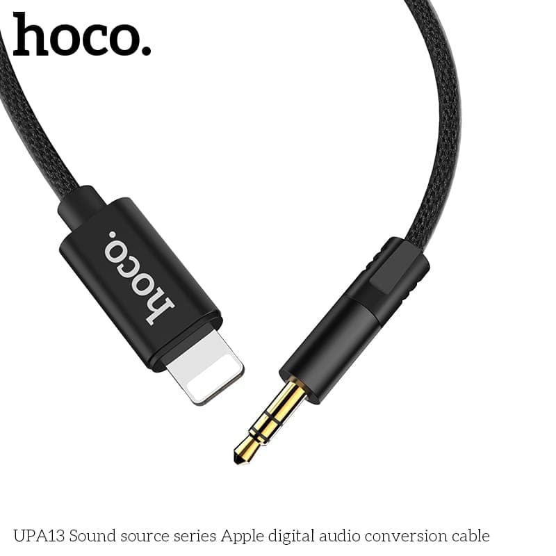 Hoco UPA13 Sound source series iPhone Lightning auf AUX Adapter, 1m, schwarz – 4