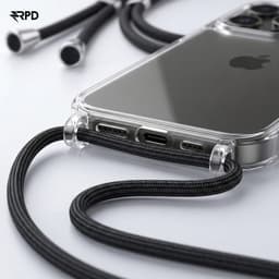 iPhone 15 Pro Max - Necklace - Transparent with practical black strap – Bild 4
