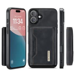 iPhone 13 Mini - DG.MING Back Case, aspect cuir, porte-cartes & fermeture magnétique, Housse de protection, Noir – Bild 1