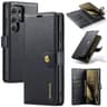 Samsung Galaxy S25 Ultra - DG.MING Flip Case, 3 emplacements pour cartes, fermeture magnétique, aspect cuir, noir