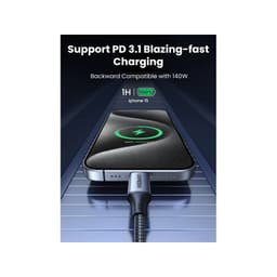 UGREEN - USB-C to USB-C 240W Fast Charging Gewobenes Kabel, US535 2m, Space Gray – Bild 7