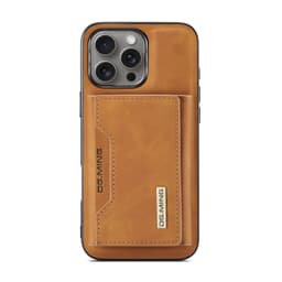 iPhone 16 Pro Max - DG.MING Etui, Leder-Optik, Kartenfach & Magnetverschluss, Kamelbraun – Bild 7