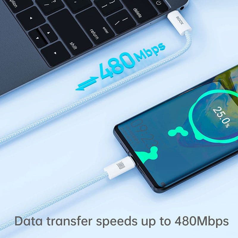 ROCK Rainbow Series C TO C 100W Fast Charging Data Cable 1.2M Violett – 4