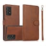 Samsung Galaxy S24 - Custodia magnetica 2in1 con slot per carte e cinturino da polso, marrone