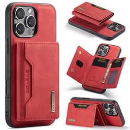 iPhone 11 Pro - DG.MING Etui, Leder-Optik, Kartenfach & Magnetverschluss, Rot – Bild 2
