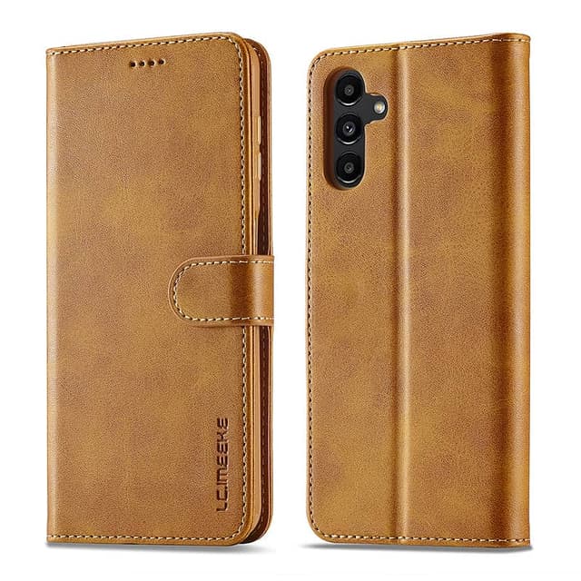 Samsung Galaxy Note 20 - LC.IMEEKE Wallet Etui mit 3 Kartenfächern & Magnetverschluss, hellbraun/orange