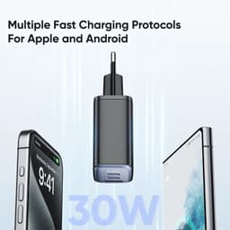 McDodo - Fast Charger with Digital Display, 30W, 2x USB-C & 1x USB-A, Schwarz – Bild 3