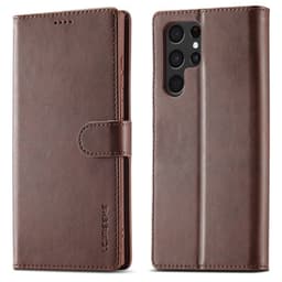 Samsung S20 Ultra - LC.IMEEKE Etui portefeuille avec 3 emplacements pour cartes & fermeture magnétique, marron – Bild 1