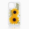 iPhone 16e/17e - Hülle mit echten Blumen und goldenen Akzenten, gelb