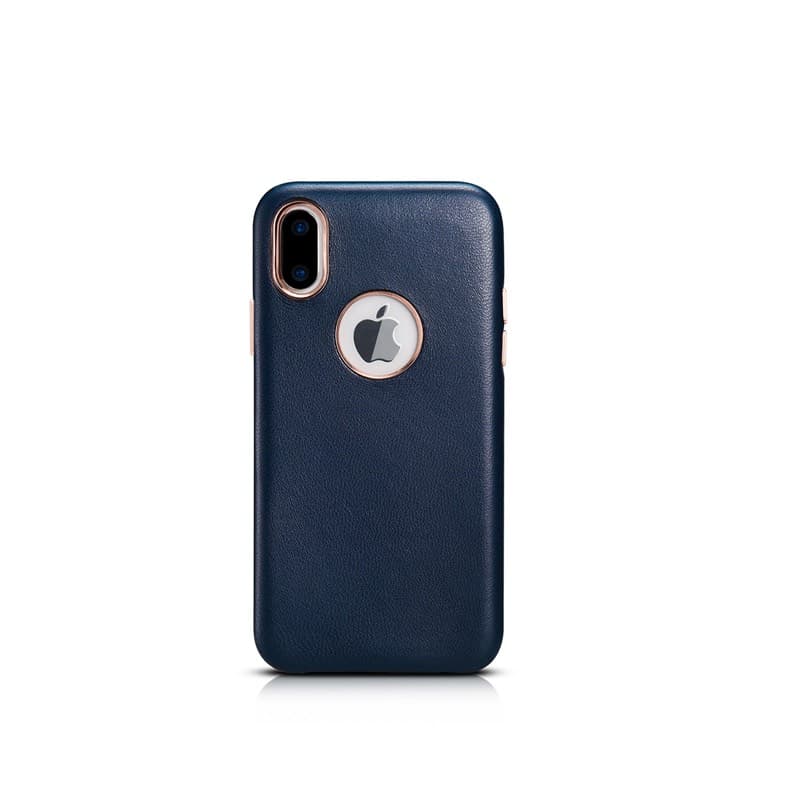 iPhone X/XS - Luxury Echtleder Xoomz XYPIX003-BU, dunkelblau