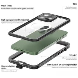 Apple iPhone 14 Pro Max - Custodia impermeabile per esterni Redpepper IP68 serie Dot+ con Magsafe, nero – Bild 3
