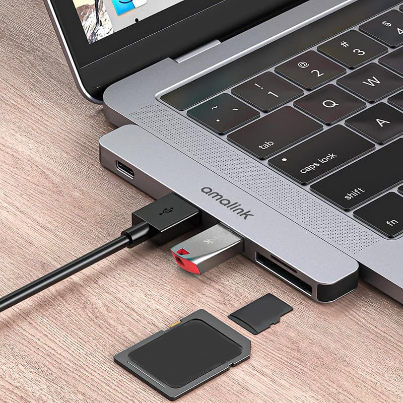 Lettore di schede Amalink AL-9177D Dual Usb-C to SD/TF – 4