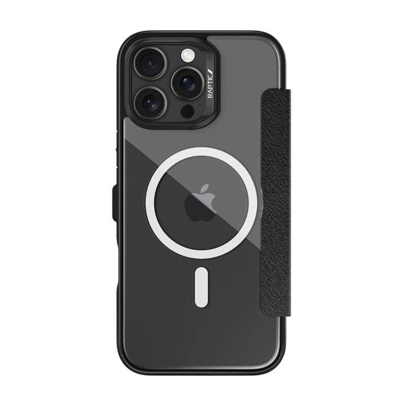 iPhone 16 - Raptic Urban Folio - Outdoor Flip Etui mit Magsafe-Funktion, Schwarz