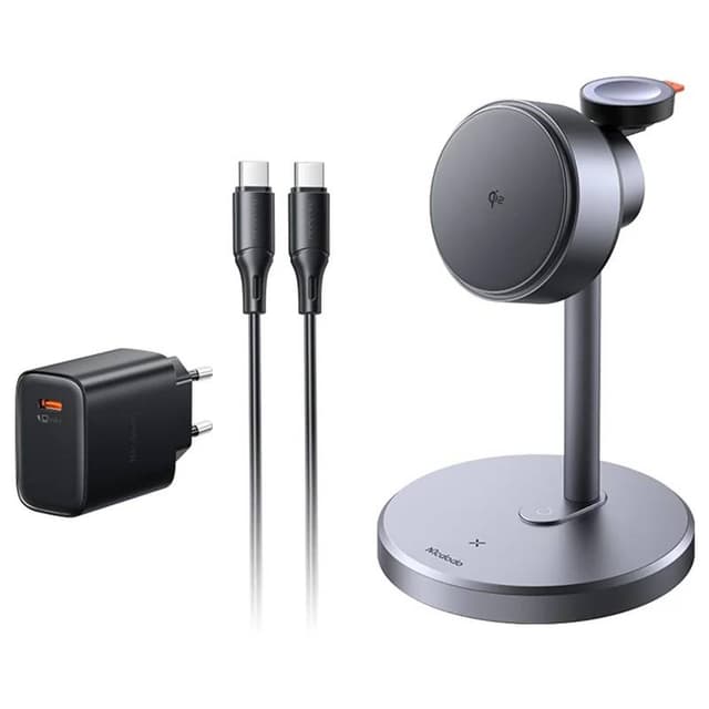 McDodo - 3in1 15W MagQ Stand Magnetic Wireless Charging Station, Black