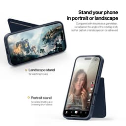 Dux Ducis - iPhone 16 - Rafi II Kickstand Mag Case mit MagSafe, RFID-blockierend, vertikaler Stand, Blau – Bild 7