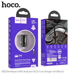 Hoco NZ1 Developer 36W Dual Port QC3.0 Car Charger Set (Micro-USB to USB), nero – Bild 6