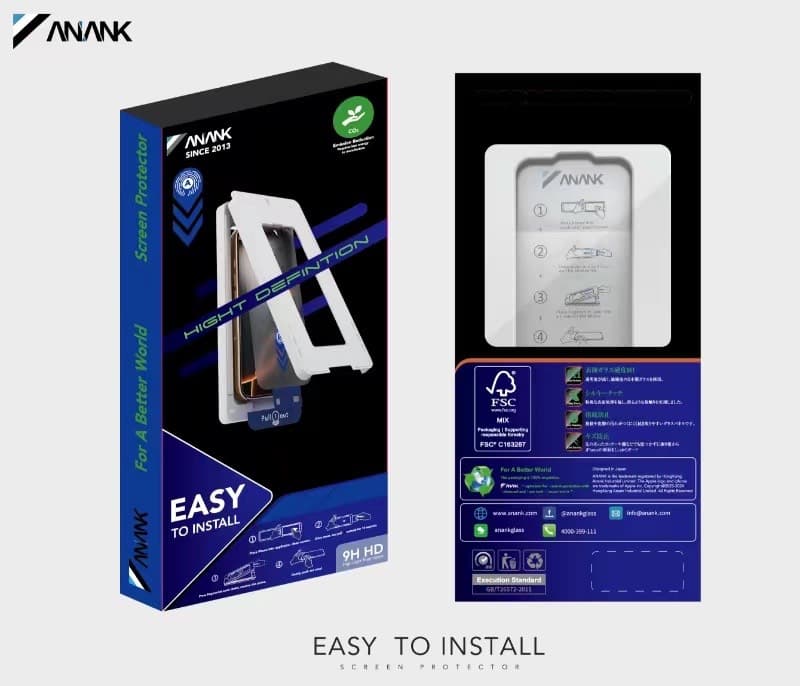 ANANK 2.5D Panzerglas HD – 2X verstärkt – inkl. Installationsbox für iPhone 13/13 Pro/14/16e