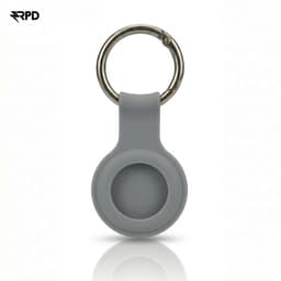 AirTag Schlüsselanhänger - RPD Silikon Case mit Metallring, Grau – Bild 1