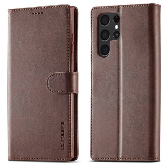 Samsung Note 10 - LC.IMEEKE Wallet Etui mit 3 Kartenfächern & Magnetverschluss, Braun