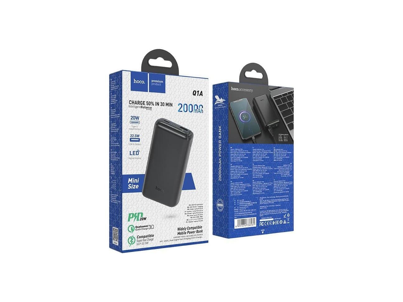 Hoco Q1A Pro Shell Powerbank Carica rapida (20000mAh)